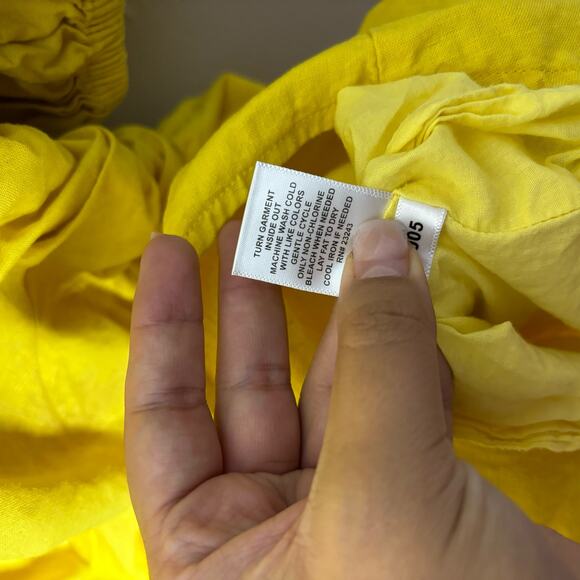 New York & Company Canary Yellow Linen Blend Mini Dress Women's Size XL - Picture 6 of 9